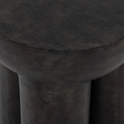 FOUR HANDS SANTE END TABLE: RAW BLACK
