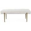 UTTERMOST OLIVIER WHITE FAUX SHEARLING BENCH Living Room
