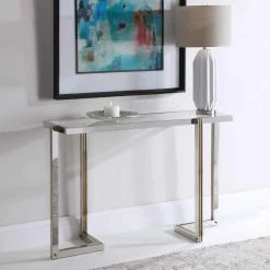 UTTERMOST LOCKE DUAL TONE POLISHED STEEL CONSOLE
