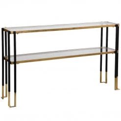 UTTERMOST KENTMORE BLACK + GOLD CONSOLE TABLE Living Room
