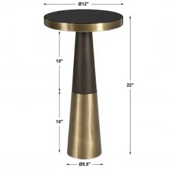 UTTERMOST DIXON ESPRESSO & BRASS ACCENT TABLE