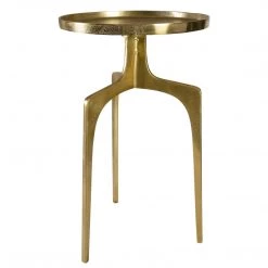 UTTERMOST KENNA ROUND ACCENT TABLE: GOLD Furniture