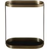 UTTERMOST BRASS OVAL + BLACK GLASS SHELF TABLE