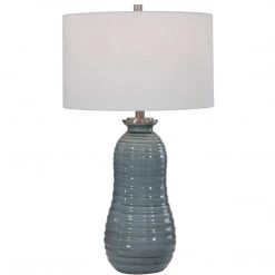 UTTERMOST ZAILA LIGHT BLUE CRACKLE GLAZE CERAMIC LAMP Lighting