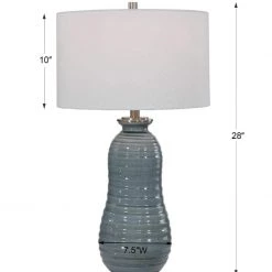 UTTERMOST ZAILA LIGHT BLUE CRACKLE GLAZE CERAMIC LAMP Lighting