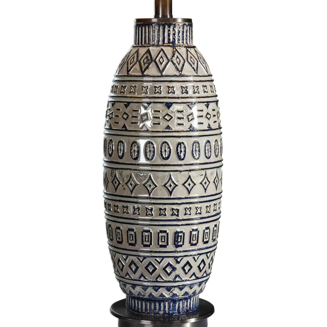 UTTERMOST LOKI TRIBAL EMBOSSED CERAMIC LAMP Lighting 4 UTTERMOST LOKI TRIBAL EMBOSSED CERAMIC LAMP Lighting