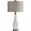 UTTERMOST TETRA GLOSS WHITE CERAMIC LAMP Lighting
