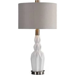 UTTERMOST TETRA GLOSS WHITE CERAMIC LAMP Lighting