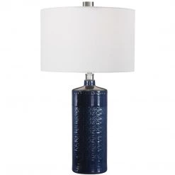 UTTERMOST Lighting ROYAL BLUE GLAZE EMBOSSED CERAMIC LAMP