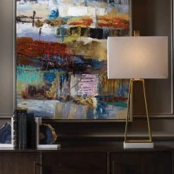 UTTERMOST Lighting MACK GOLD RECTANGULAR LAMP