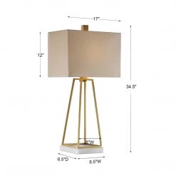 UTTERMOST Lighting MACK GOLD RECTANGULAR LAMP