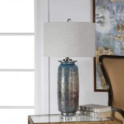 UTTERMOST OCEAN METALLIC GLASS LAMP Lighting