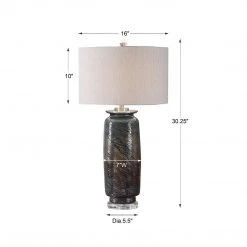 UTTERMOST OCEAN METALLIC GLASS LAMP Lighting