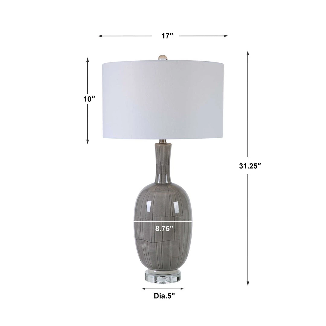 UTTERMOST FLOKI GREY CRACKLE GLAZE CERAMIC LAMP Lighting 6 UTTERMOST FLOKI GREY CRACKLE GLAZE CERAMIC LAMP Lighting