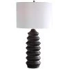 UTTERMOST EBONY STAINED SCULPTED WOOD TABLE LAMP Lighting