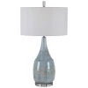 UTTERMOST AQUA CRACKLE GLAZE CERAMIC TABLE LAMP