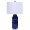 UTTERMOST TRIBAL EMBOSSED BLUE GLAZE TABLE LAMP