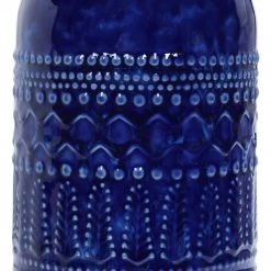 UTTERMOST TRIBAL EMBOSSED BLUE GLAZE TABLE LAMP