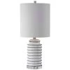 UTTERMOST Lighting GLOSS WHITE + BLACK STRIPED CERAMIC LAMP