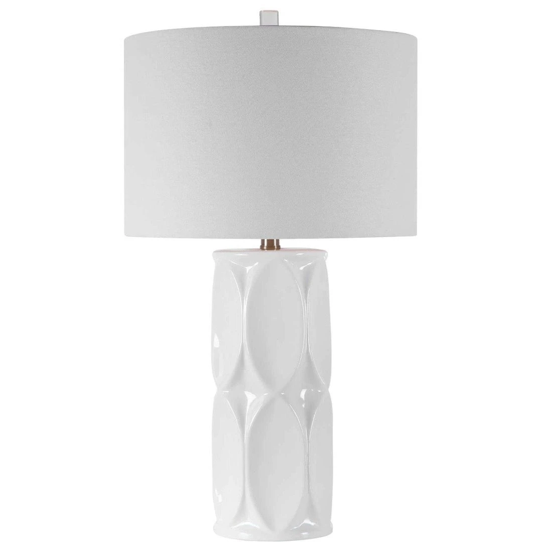 UTTERMOST Lighting MADGE GLOSSY WHITE CERAMIC LAMP 1 UTTERMOST Lighting MADGE GLOSSY WHITE CERAMIC LAMP