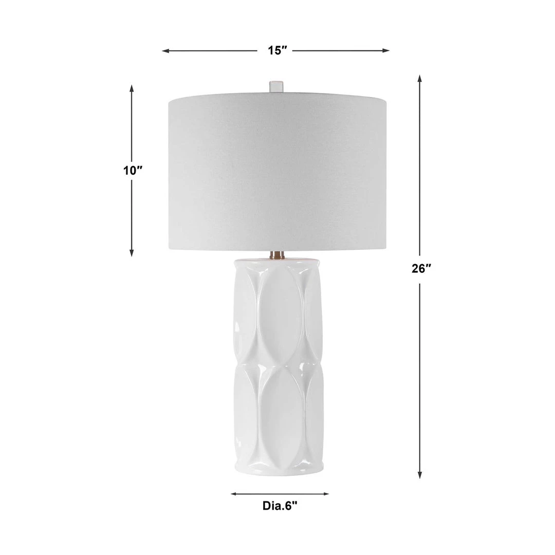 UTTERMOST Lighting MADGE GLOSSY WHITE CERAMIC LAMP 6 UTTERMOST Lighting MADGE GLOSSY WHITE CERAMIC LAMP