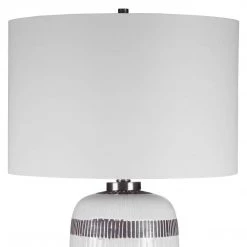 UTTERMOST GRANGER TEXTURED WHITE STRIPED TABLE LAMP Lighting