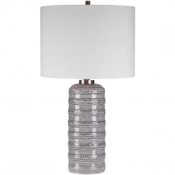 UTTERMOST FREYA GREY CERAMIC TABLE LAMP Lighting