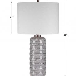 UTTERMOST FREYA GREY CERAMIC TABLE LAMP Lighting
