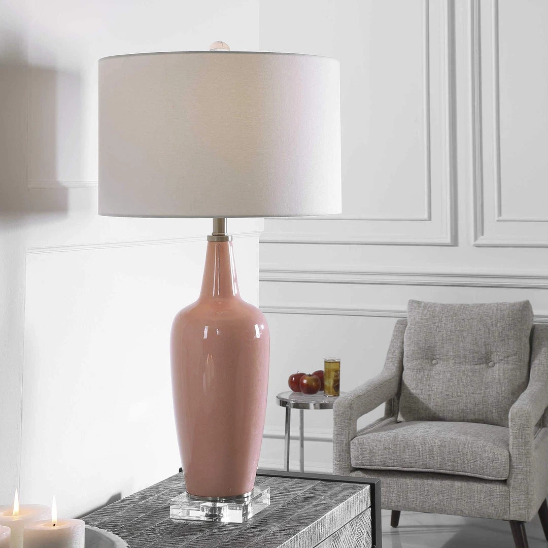 UTTERMOST Lighting ANA BLUSH PINK CERAMIC TABLE LAMP 2 UTTERMOST Lighting ANA BLUSH PINK CERAMIC TABLE LAMP