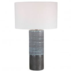 UTTERMOST PAVEMENT GREY + AQUA TABLE LAMP