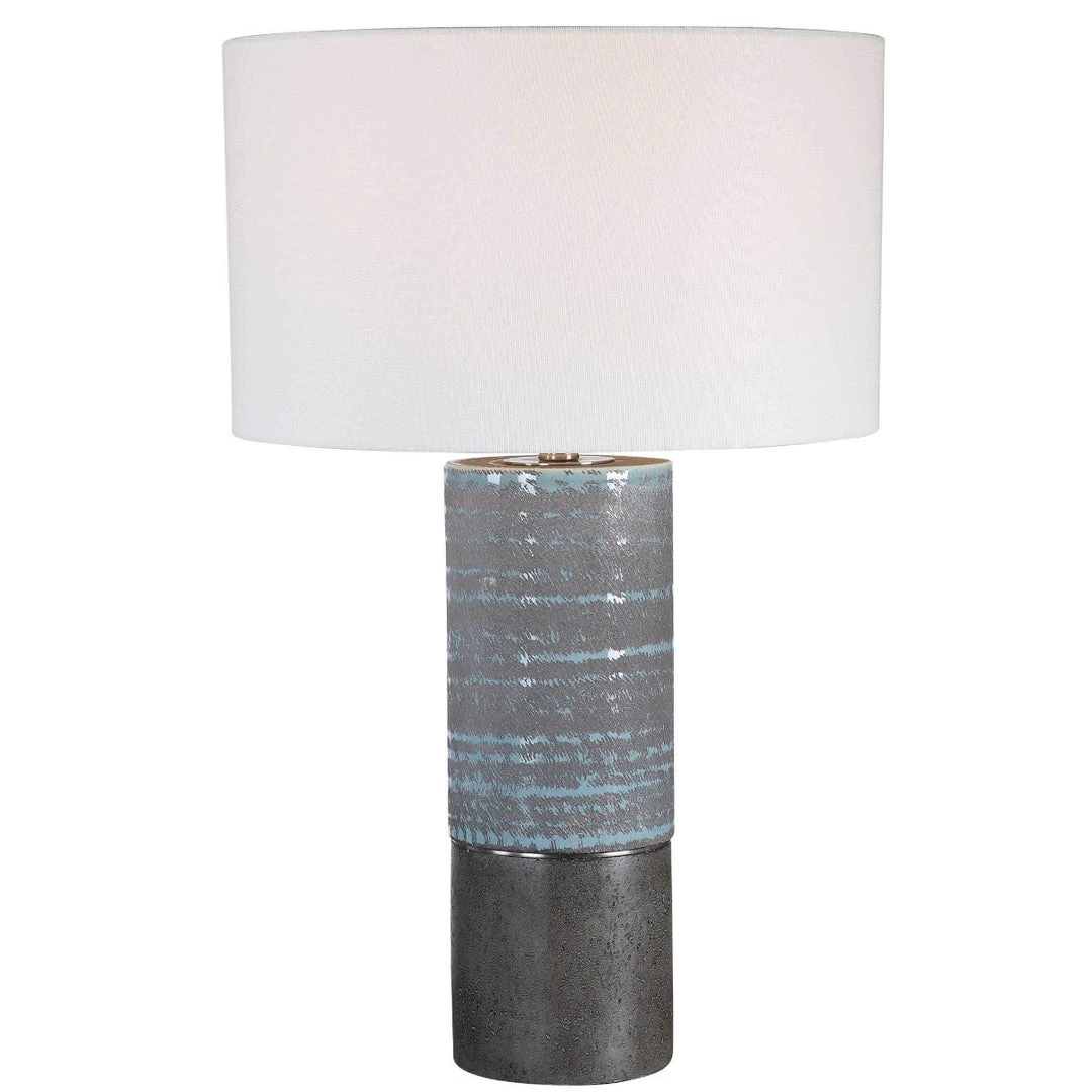 UTTERMOST PAVEMENT GREY + AQUA TABLE LAMP 1 UTTERMOST PAVEMENT GREY + AQUA TABLE LAMP