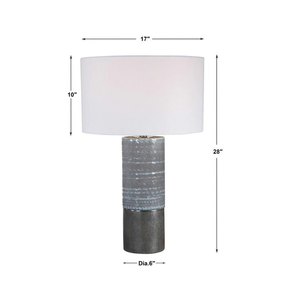 UTTERMOST PAVEMENT GREY + AQUA TABLE LAMP 5 UTTERMOST PAVEMENT GREY + AQUA TABLE LAMP