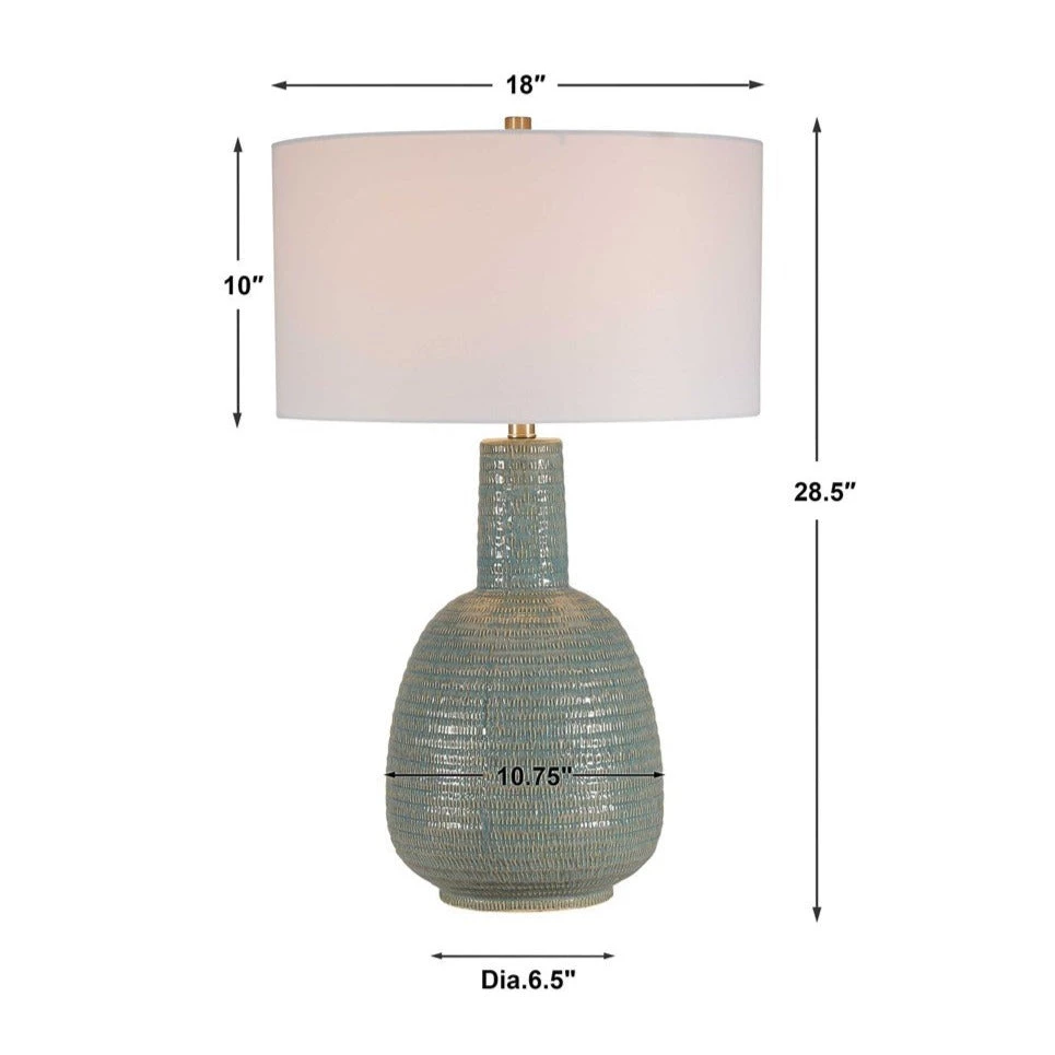 UTTERMOST DELTA AQUA GLAZE CERAMIC LAMP 6 UTTERMOST DELTA AQUA GLAZE CERAMIC LAMP