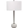 UTTERMOST SCULPTED WHITE MARBLE BALL FOOT LAMP