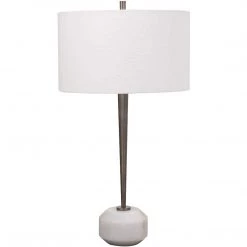 UTTERMOST SCULPTED WHITE MARBLE BALL FOOT LAMP