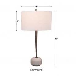 UTTERMOST SCULPTED WHITE MARBLE BALL FOOT LAMP