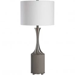 UTTERMOST Lighting PITMAN RIBBED CONCRETE TABLE LAMP