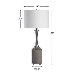 UTTERMOST Lighting PITMAN RIBBED CONCRETE TABLE LAMP 9 UTTERMOST Lighting PITMAN RIBBED CONCRETE TABLE LAMP