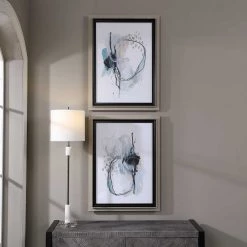 UTTERMOST "FORCE REACTION" GLASS FRAMED PRINTS | SET OF 2 Wall Art 8 UTTERMOST