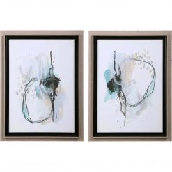 UTTERMOST "FORCE REACTION" GLASS FRAMED PRINTS | SET OF 2 Wall Art