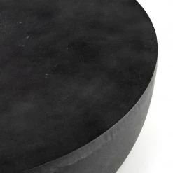 FOUR HANDS Furniture BASIL ALUMINUM ROUND COFFEE TABLE: AGED GREY