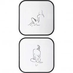 UTTERMOST "FEMININE SKETCH" GLASS FRAMED PRINTS | SET OF 2 Wall Art