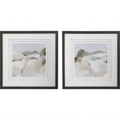 UTTERMOST Wall Art "WESTERN LANDSCAPE" GLASS FRAMED PRINTS | SET OF 2