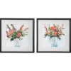 UTTERMOST Wall Art "FRESH FLOWERS" GLASS FRAMED PRINTS | SET OF 2