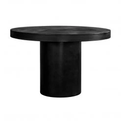 MOES 47'' ROUND BLACK CONCRETE DINING TABLE