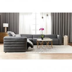 HOOKER CHATELIAN LEATHER SECTIONAL STATELY GREY Furniture