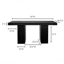MOES 53'' BLACK CONCRETE SLAB DINING TABLE Furniture 7 MOES 53'' BLACK CONCRETE SLAB DINING TABLE Furniture