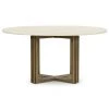 FOUR HANDS 60"RD PARCHMENT CONCRETE + BRASS DINING TABLE