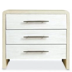 HOOKER CASCADE BURLAP BLANC 3-DRW NIGHTSTAND Furniture