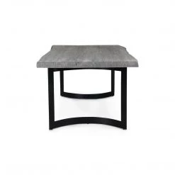 MOES Furniture BENT IRON WEATHERED GREY LIVE-EDGE DINING TABLE